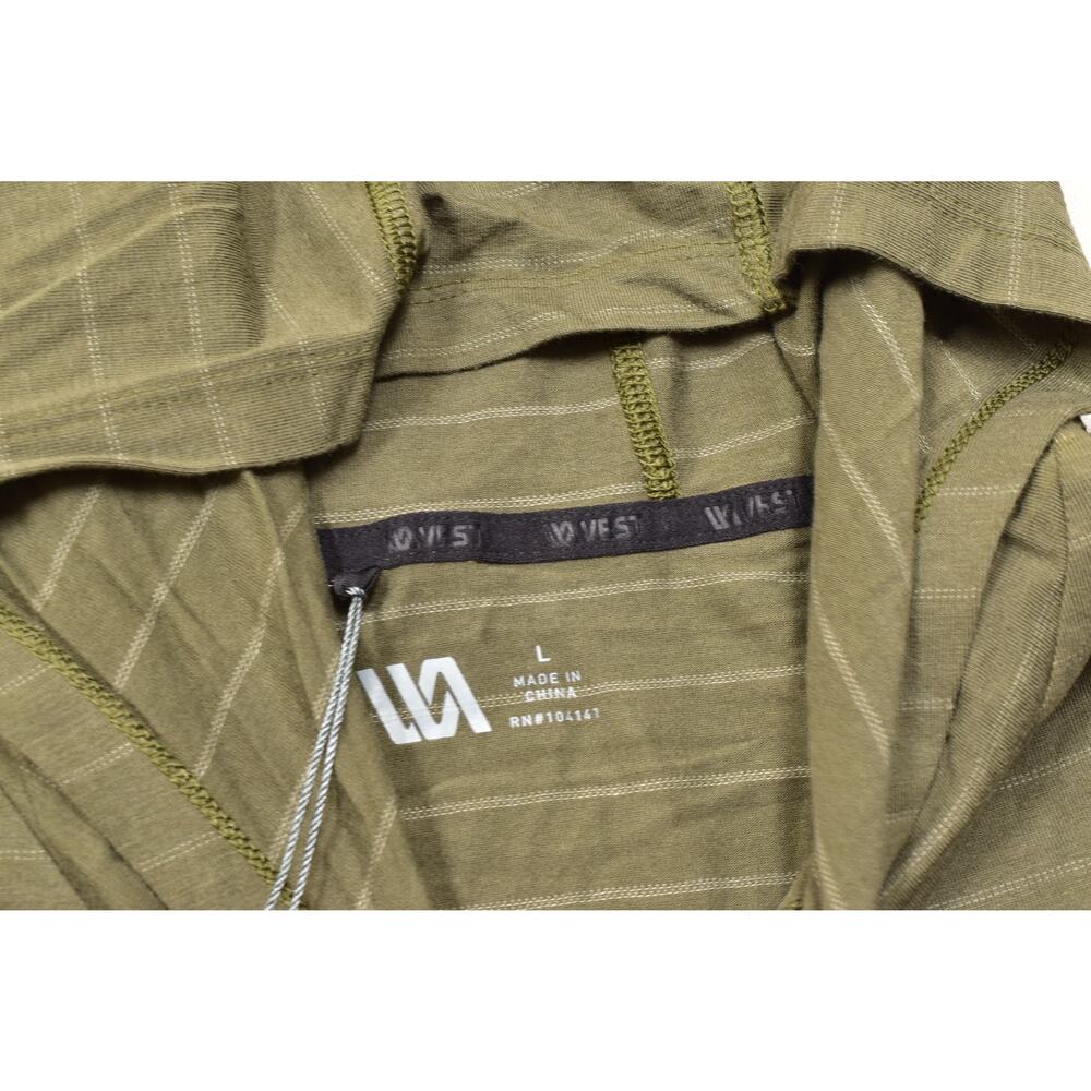 VRST Essential Hoodie Striped UV Protect Breathable Long Sleeve Green Size L NEW - Picture 6 of 8